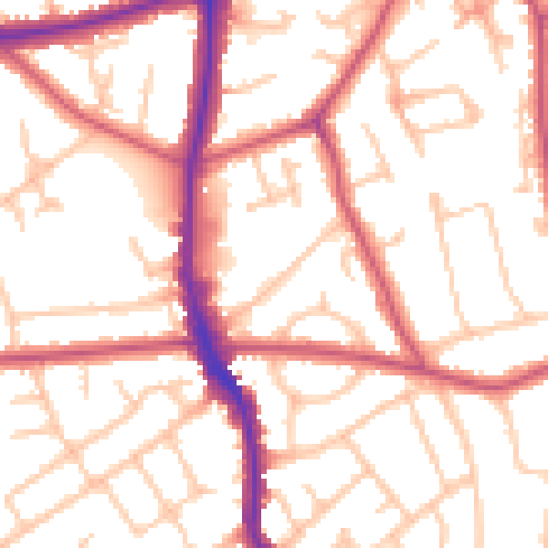 Daytime road noise heatmap for HA3 6EF