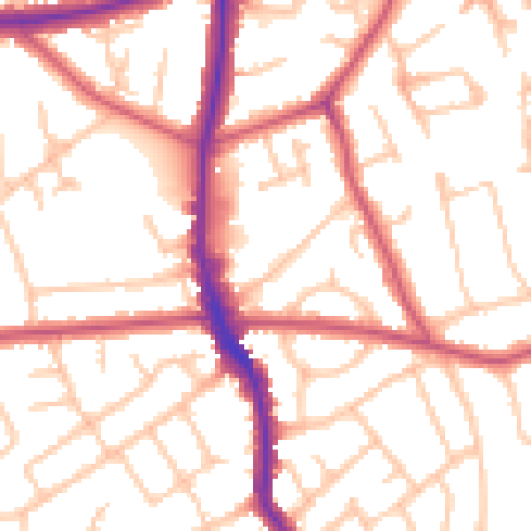 Daytime road noise heatmap for HA3 6EH