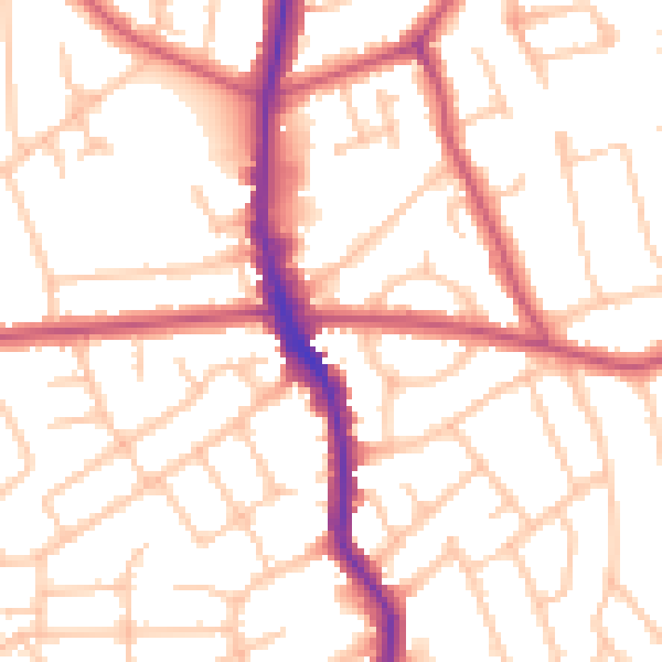Daytime road noise heatmap for HA3 6HT