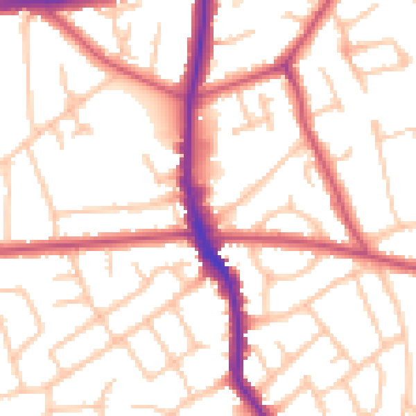 Daytime road noise heatmap for HA3 6HU