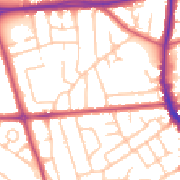 Daytime road noise heatmap for HA3 6JD