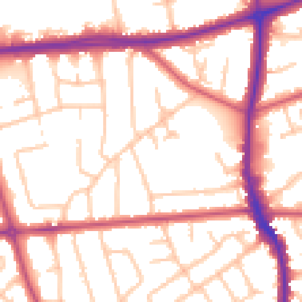 Daytime road noise heatmap for HA3 6JW