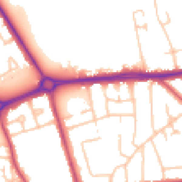 Daytime road noise heatmap for HA3 6QJ