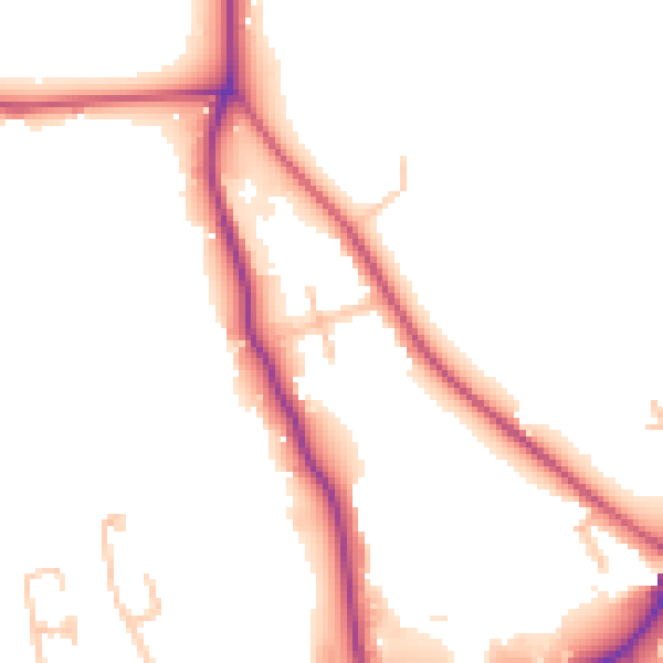 Daytime road noise heatmap for HA3 6RZ