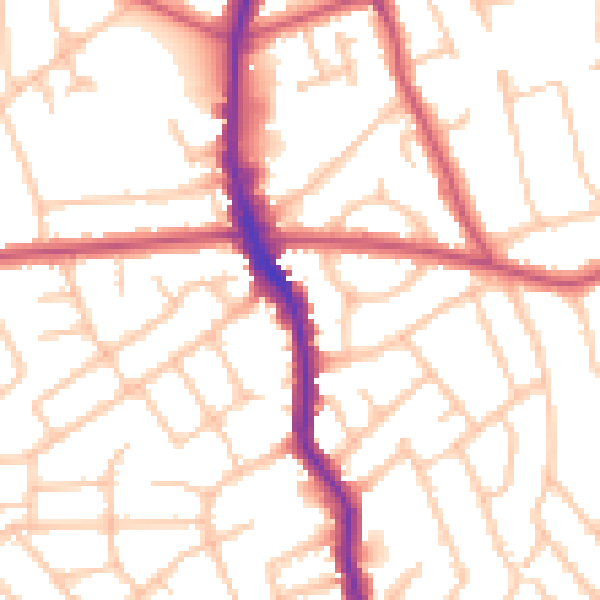 Daytime road noise heatmap for HA3 7BB