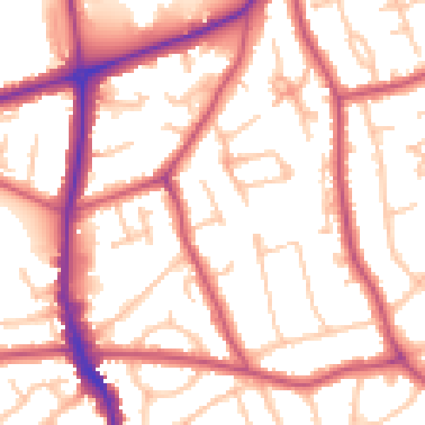 Daytime road noise heatmap for HA3 7BZ