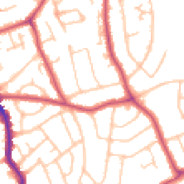 Daytime road noise heatmap for HA3 7DB