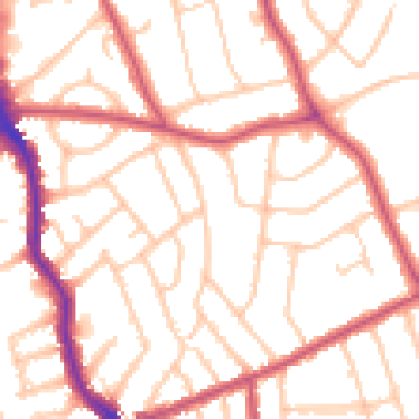 Daytime road noise heatmap for HA3 7EB