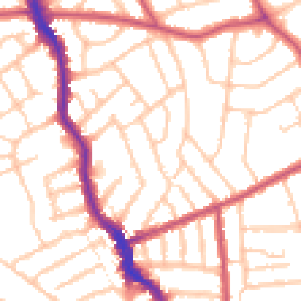 Daytime road noise heatmap for HA3 7EH