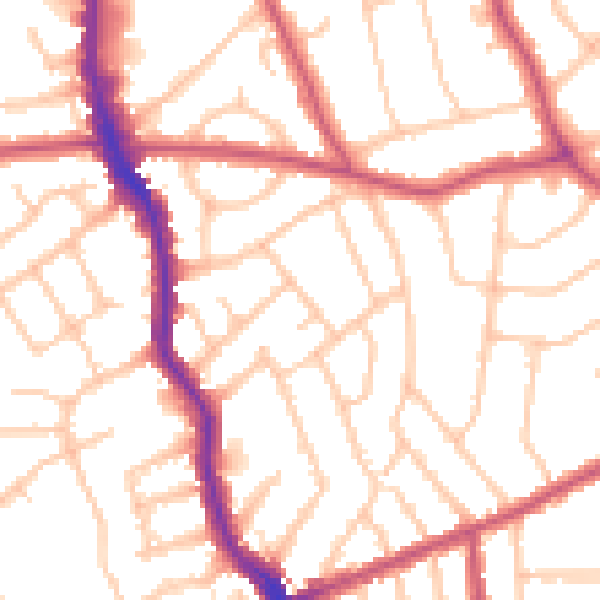 Daytime road noise heatmap for HA3 7EL