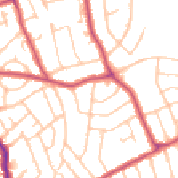 Daytime road noise heatmap for HA3 7FJ