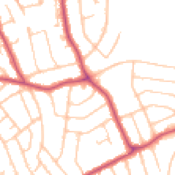 Daytime road noise heatmap for HA3 7HN