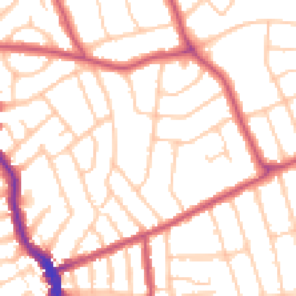 Daytime road noise heatmap for HA3 7HU