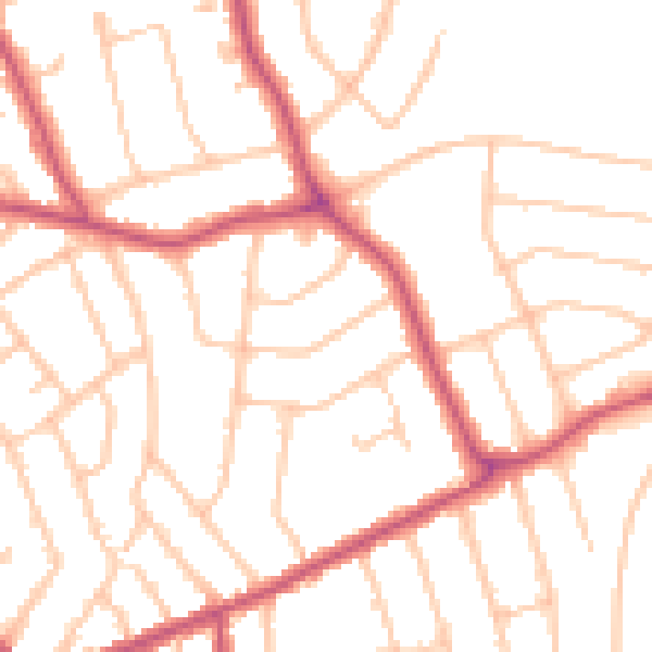Daytime road noise heatmap for HA3 7LA