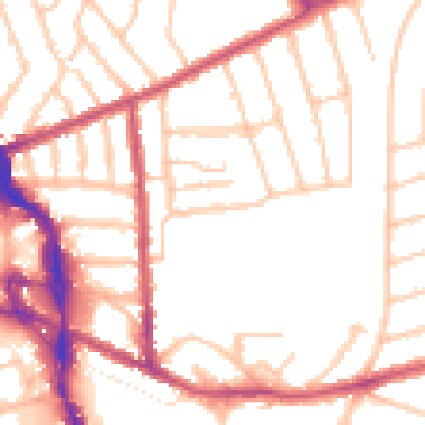 Daytime road noise heatmap for HA3 7PJ