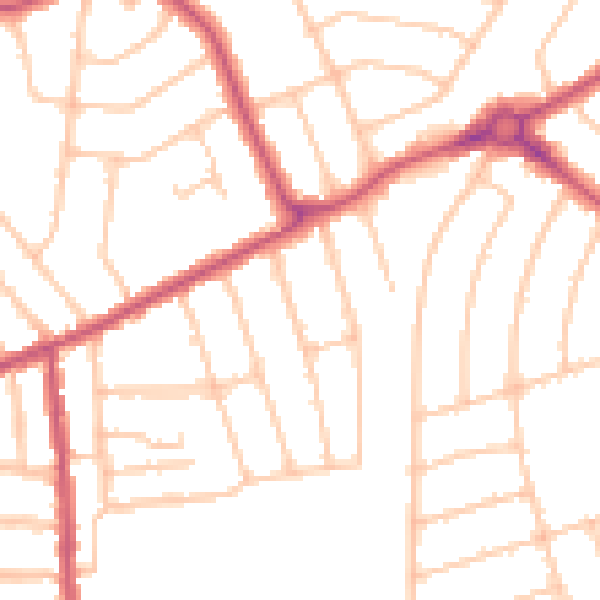 Daytime road noise heatmap for HA3 7PX