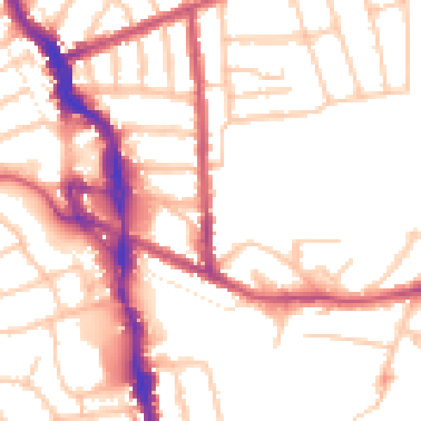 Daytime road noise heatmap for HA3 7SY