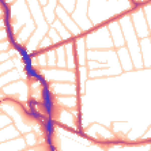 Daytime road noise heatmap for HA3 7TQ