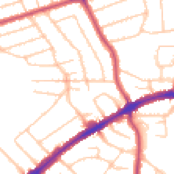 Daytime road noise heatmap for HA3 8HP