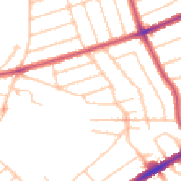 Daytime road noise heatmap for HA3 8LD