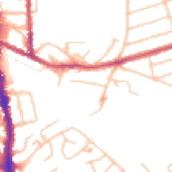 Daytime road noise heatmap for HA3 8LX