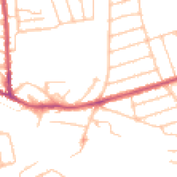 Daytime road noise heatmap for HA3 8NP