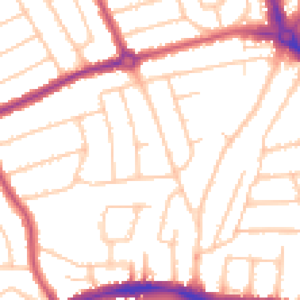 Daytime road noise heatmap for HA3 9BB
