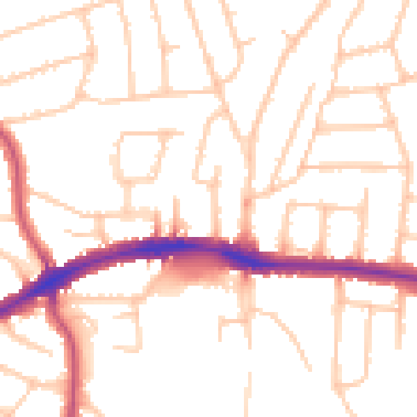Daytime road noise heatmap for HA3 9EG