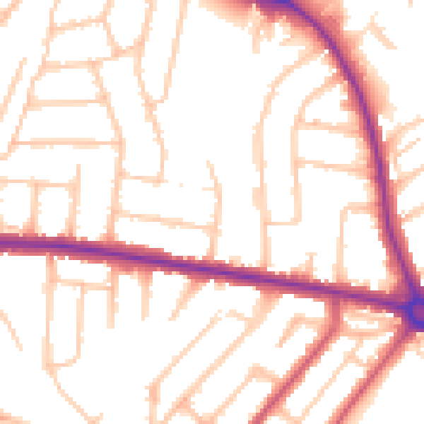 Daytime road noise heatmap for HA3 9NX