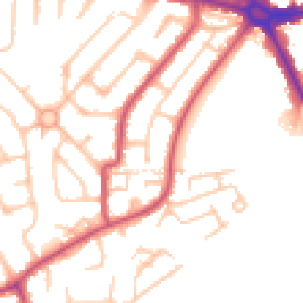 Daytime road noise heatmap for HA3 9RF