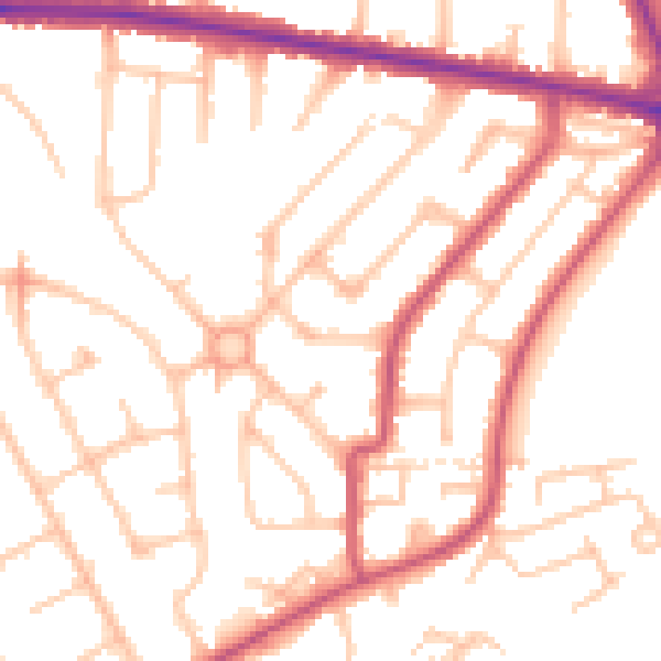 Daytime road noise heatmap for HA3 9SH