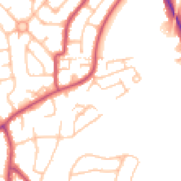 Daytime road noise heatmap for HA3 9TN