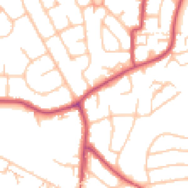 Daytime road noise heatmap for HA3 9UN