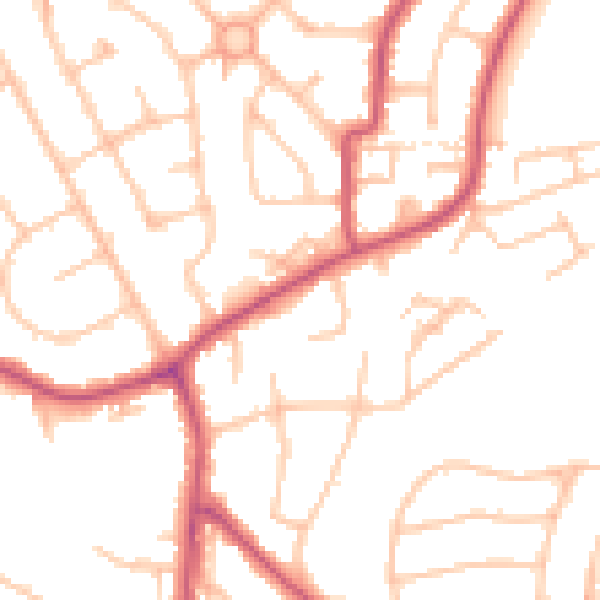 Daytime road noise heatmap for HA3 9UT