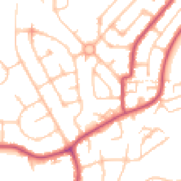 Daytime road noise heatmap for HA3 9XQ