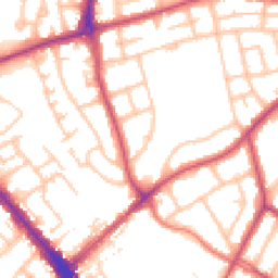 Daytime road noise heatmap for HA8 0QZ