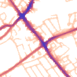 Daytime road noise heatmap for HA8 5BW