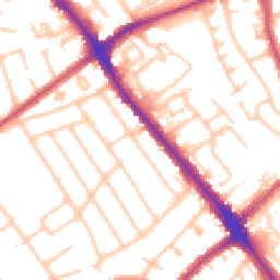 Daytime road noise heatmap for HA8 5DU