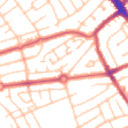Daytime road noise heatmap for HA8 5PW