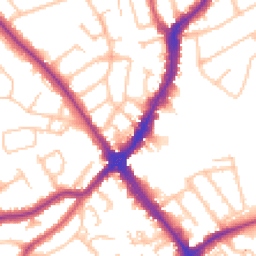 Daytime road noise heatmap for HA8 7NQ