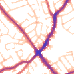 Daytime road noise heatmap for HA8 7PW