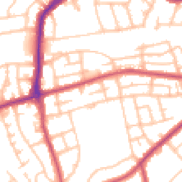 Daytime road noise heatmap for HA8 9ET