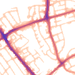 Daytime road noise heatmap for HA8 9YQ