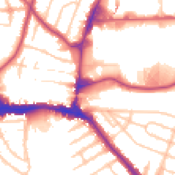 Daytime road noise heatmap for HA9 0BX