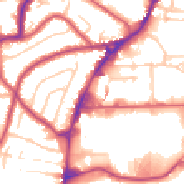 Daytime road noise heatmap for HA9 0GH