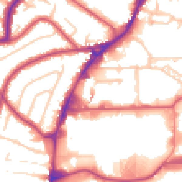 Daytime road noise heatmap for HA9 0GS
