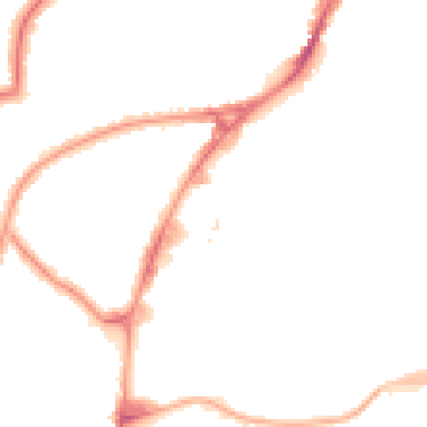 Night-time road noise heatmap for HA9 0GT