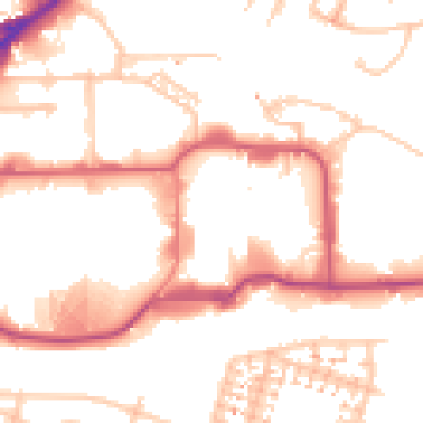 Daytime road noise heatmap for HA9 0JD