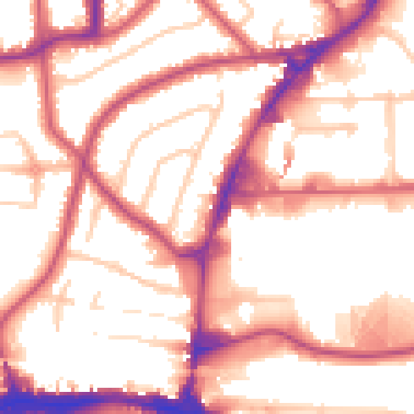 Daytime road noise heatmap for HA9 0QX