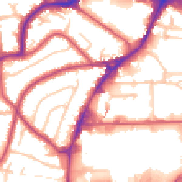 Daytime road noise heatmap for HA9 0RG